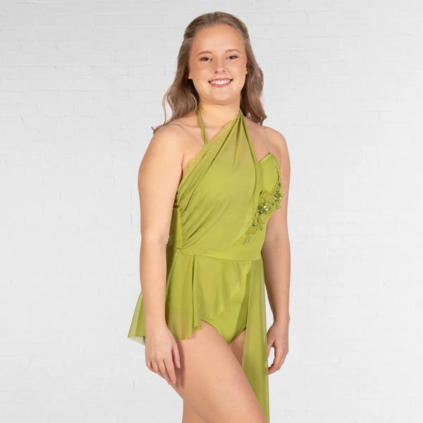 Non-Symmetrical Skirted Leotard with Applique | 1st Position 