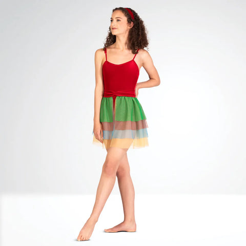 Velvet Camisole Leotard with Separate Layered Skirt | 1st Position 