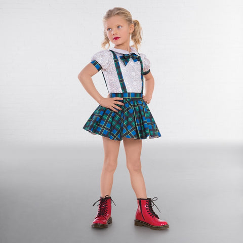 1st Position Tartan Schoolgirl Outfit with Bow - Dazzle Dancewear Ltd