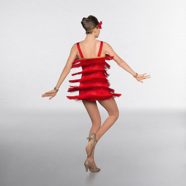 Red Sequin Trimmed Flapper Dress - Dazzle Dancewear Ltd