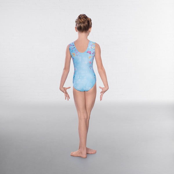1st Position Butterfly Print Sleeveless Gymnastics Dance Leotard - Dazzle Dancewear Ltd