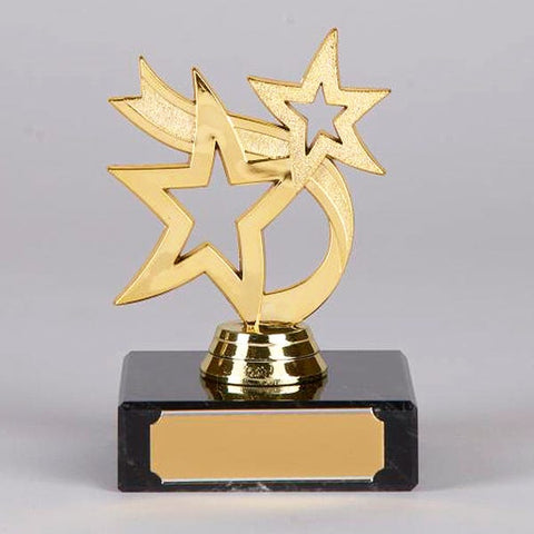 Gold Two Star Small Trophy-Dazzle Dancewear Ltd