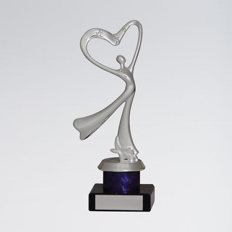 Silver Heart Abstract Dance Trophy-Dazzle Dancewear Ltd