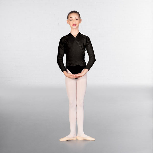 1st Position Long Sleeved Acrylic Ballet Dance X-Over - Dazzle Dancewear Ltd