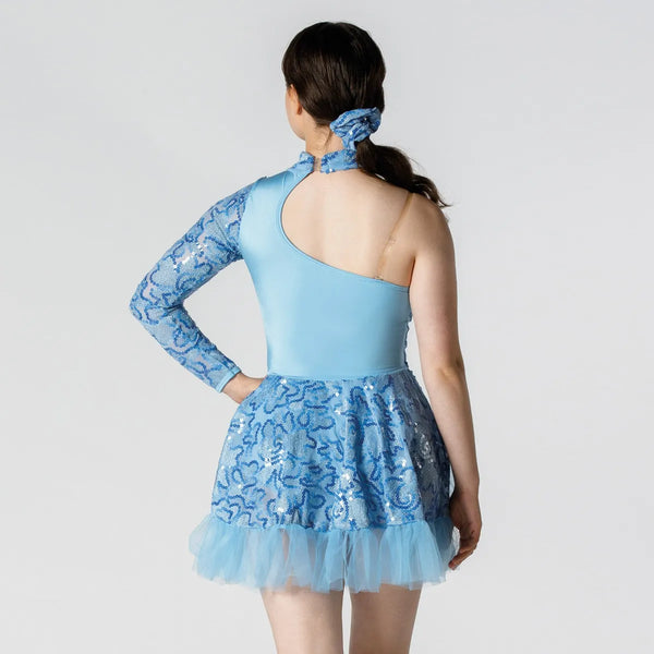 Scooped Neck Sequinned Dress with Frill Trim | 1st Position