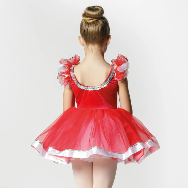 Ruffle Sleeved Ribbon Trim Tutu | 1st Position