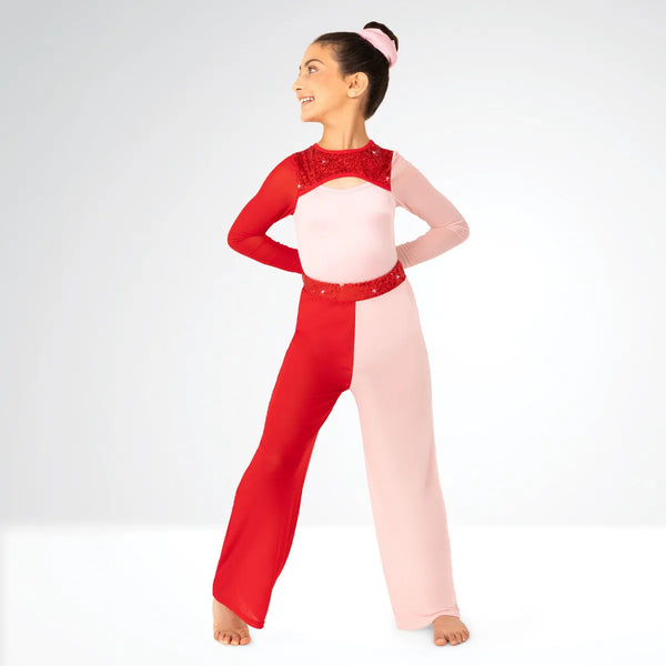 Cutaway Long Sleeved Leotard with Separate Mesh Trousers | 1st Position