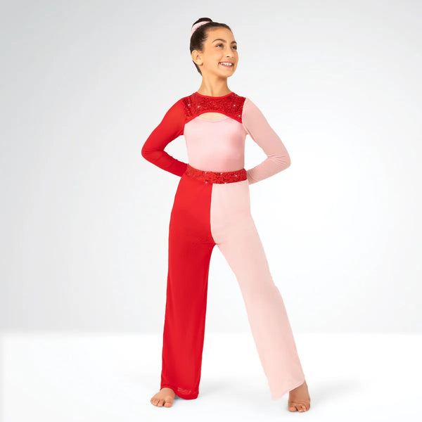 Cutaway Long Sleeved Leotard with Separate Mesh Trousers | 1st Position