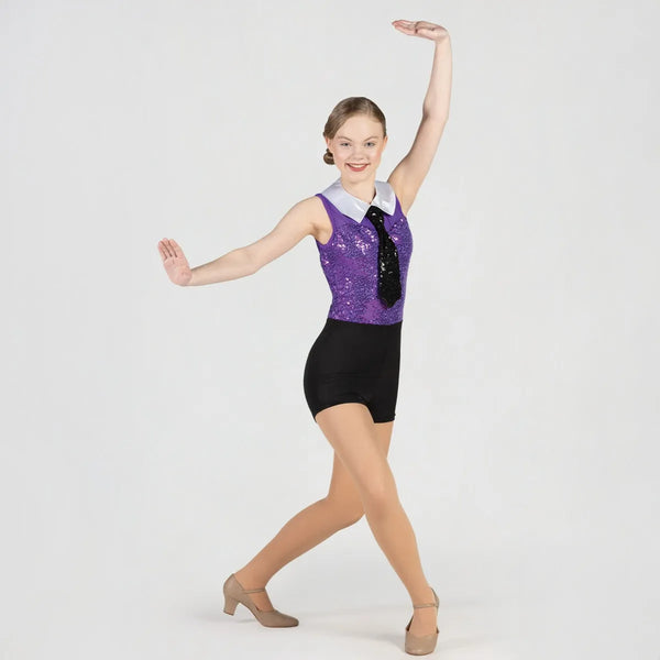 1st Position Sequin Mesh Topped Showbiz Unitard - Dazzle Dancewear Ltd