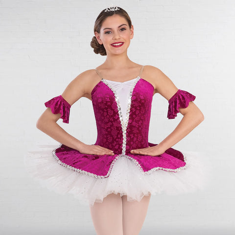 Embossed Velour Tutu with Glitter Net Top Skirt | 1st Position 