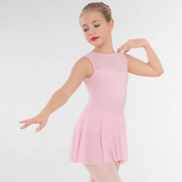 1st Position Mesh Panel Sweetheart Neck Skirted Leotard - Dazzle Dancewear Ltd