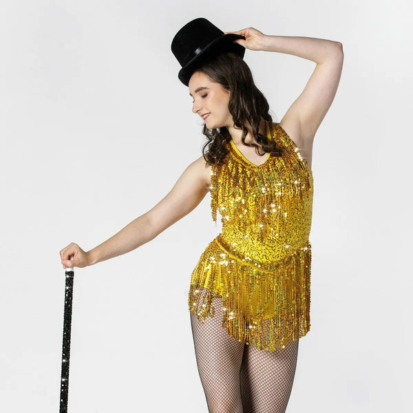 Sequinned Fringed Cross Back Leotard | 1st Position 