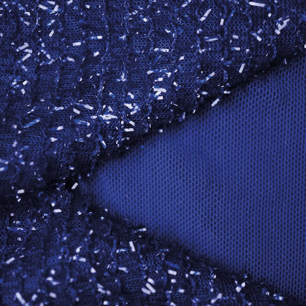 Electric Blue Mesh Panelled Sparkle Lyrical Dance Dress | 1st Position 