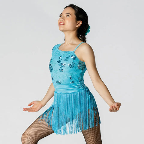 Sequinned Bodice Leotard with Fringe Skirt | 1st Position 