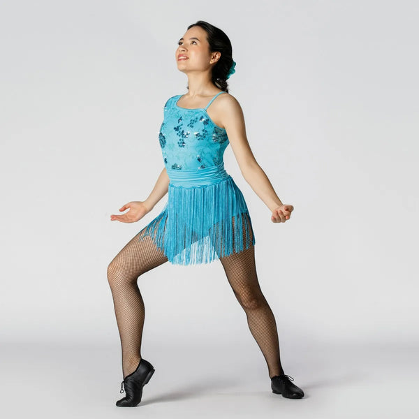 Sequinned Bodice Leotard with Fringe Skirt | 1st Position 