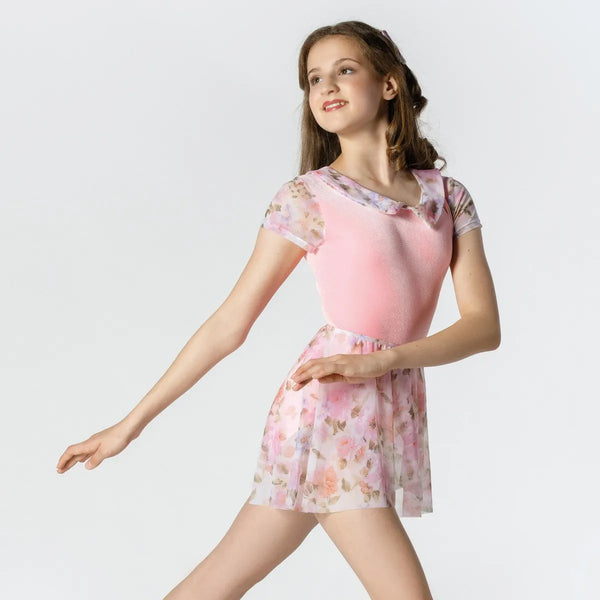 Velvet Leotard with Contrasting Sleeves/Collar and Separate Skirt | 1st Position 