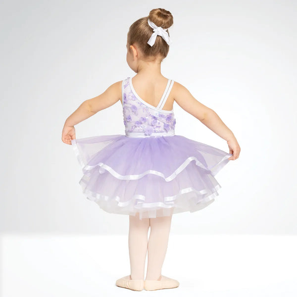 Floral Textured Ballet Dress with Ribbon Trim | 1st Position 