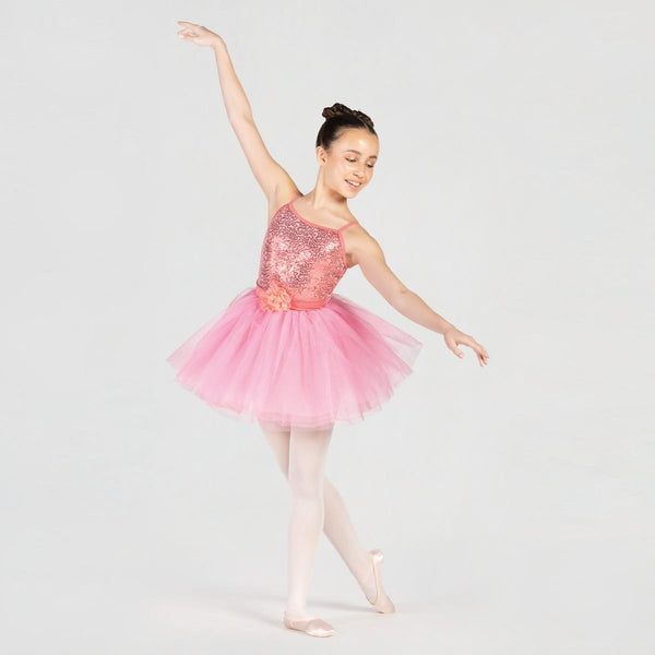 Camisole Style Ballet Dress with Flower Trim | 1st Position 