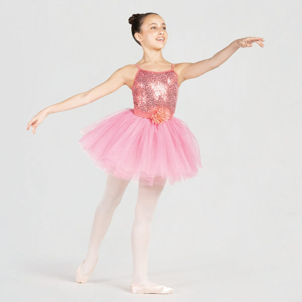 Camisole Style Ballet Dress with Flower Trim | 1st Position 