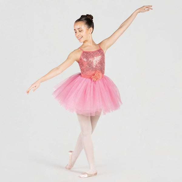 Camisole Style Ballet Dress with Flower Trim | 1st Position 