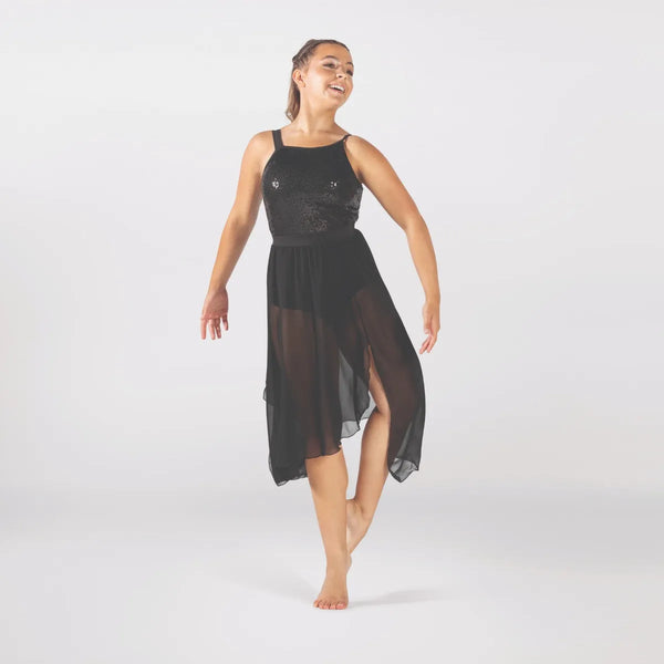 Non-Symmetrical Strapped Leotard with Separate Handkerchief Skirt | 1st Position 