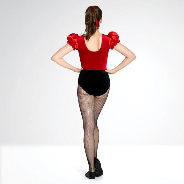 Satin and Velvet Leotard with Separate Satin Pleated Skirt | 1st Position 