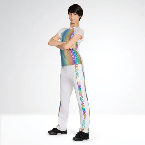 1st Position Metallic T-shirt with Mesh Sleeves and Matching Trousers