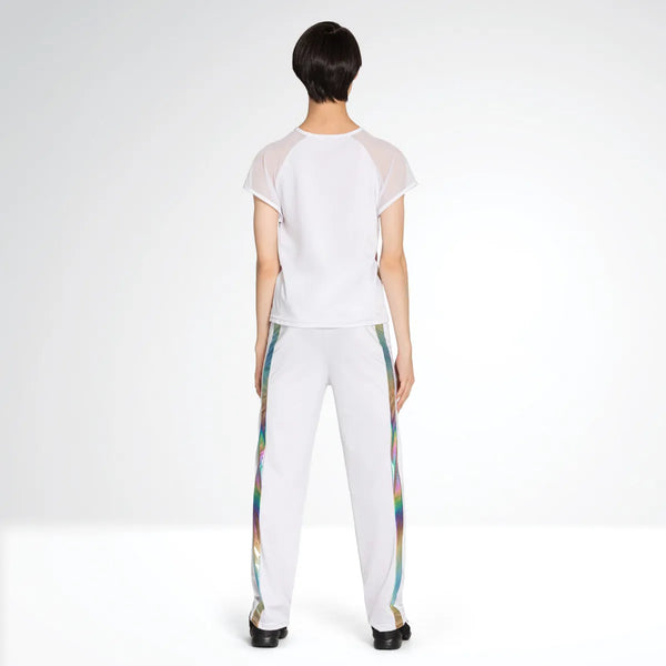 1st Position Metallic T-shirt with Mesh Sleeves and Matching Trousers