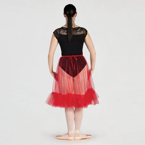 Frill Hemmed Long Wrap Net Skirt | 1st Position 