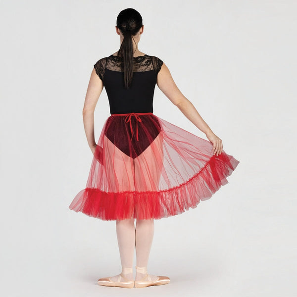 Frill Hemmed Long Wrap Net Skirt | 1st Position 