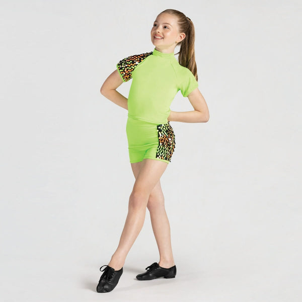 Raglan Sleeve T-shirt and Shorts with Sequin Trim | 1st Position 