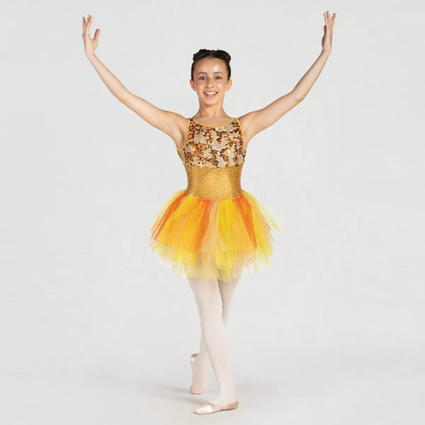 1st Position Sequinned Bodice Dress with Cutaway Back and Panelled Skirt | Dazzle Dancewear Ltd