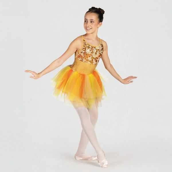 1st Position Sequinned Bodice Dress with Cutaway Back and Panelled Skirt | Dazzle Dancewear Ltd