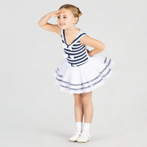 Nautical Stripe Tutu with Sailor Collar | 1st Position 