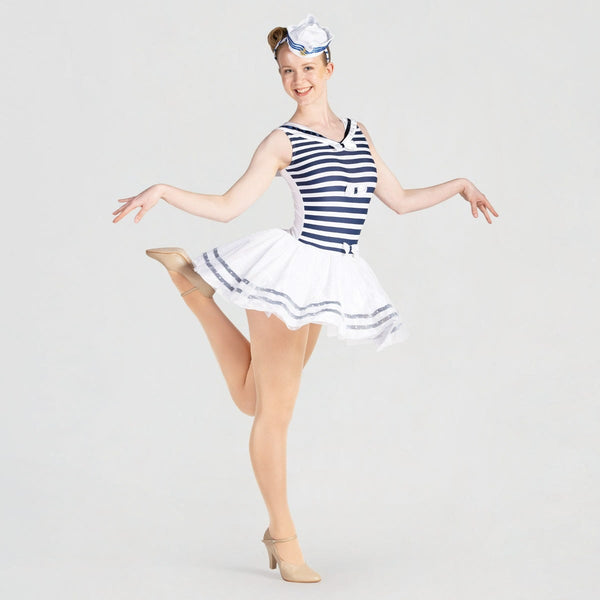 Nautical Stripe Tutu with Sailor Collar | 1st Position 