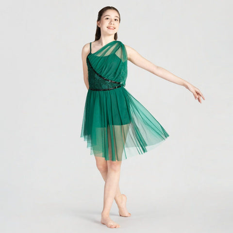 1st Position Draped Tulle Asymmetric Dress | 1st Position 