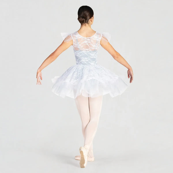 1st Position Floral Lace Overlay Tutu with Peplum  | Dazzle Dancewear Ltd