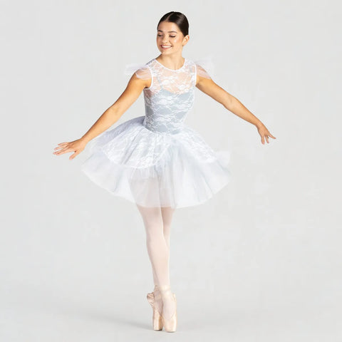 1st Position Floral Lace Overlay Tutu with Peplum  | Dazzle Dancewear Ltd