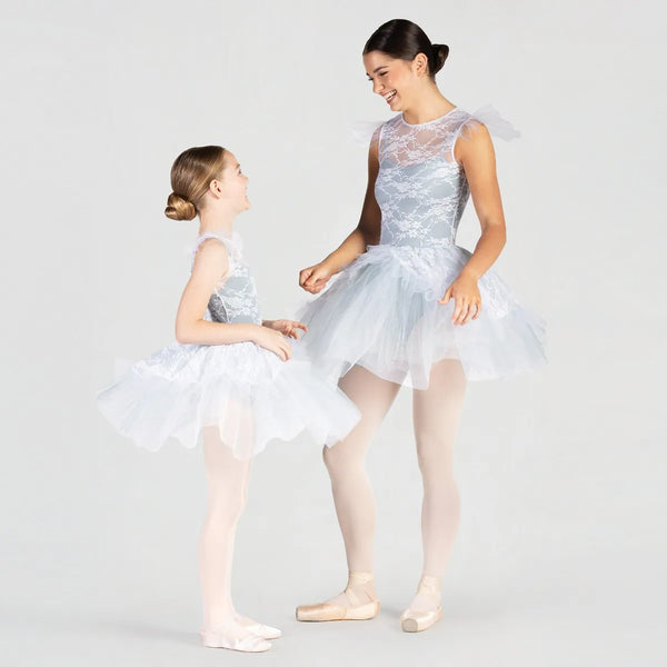 1st Position Floral Lace Overlay Tutu with Peplum  | Dazzle Dancewear Ltd