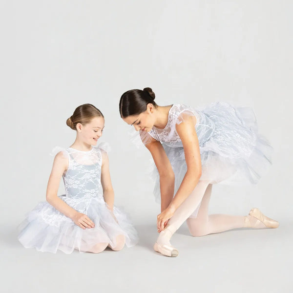 1st Position Floral Lace Overlay Tutu with Peplum  | Dazzle Dancewear Ltd