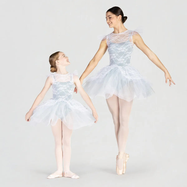 1st Position Floral Lace Overlay Tutu with Peplum  | Dazzle Dancewear Ltd