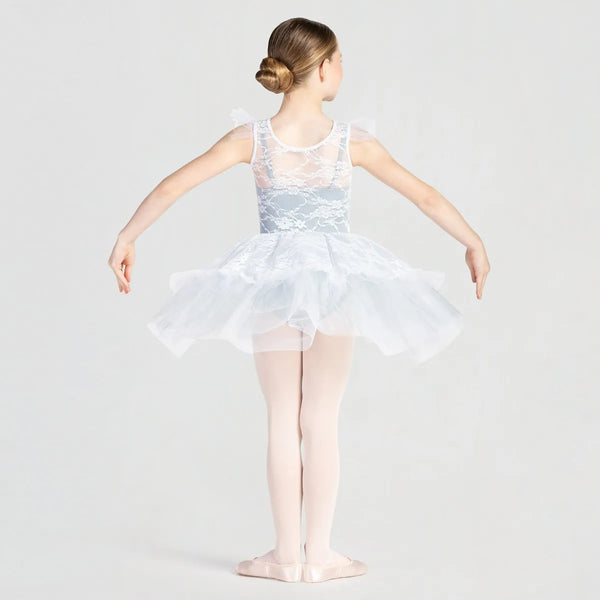 1st Position Floral Lace Overlay Tutu with Peplum  | Dazzle Dancewear Ltd