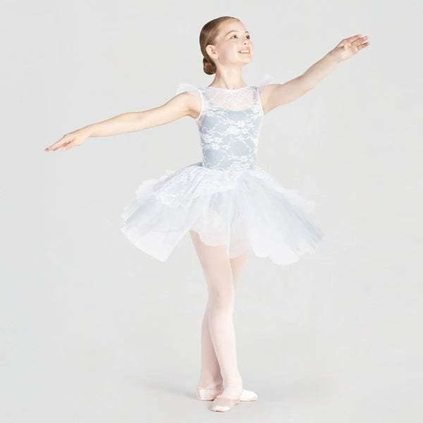 1st Position Floral Lace Overlay Tutu with Peplum  | Dazzle Dancewear Ltd