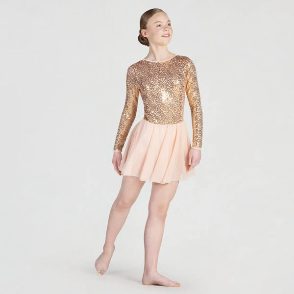 Long Sleeved Sequin Skirted Leotard | 1st Position 