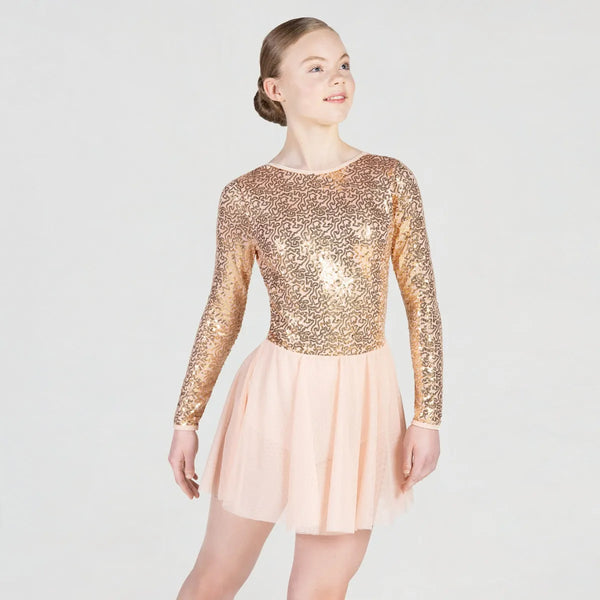 Long Sleeved Sequin Skirted Leotard | 1st Position 