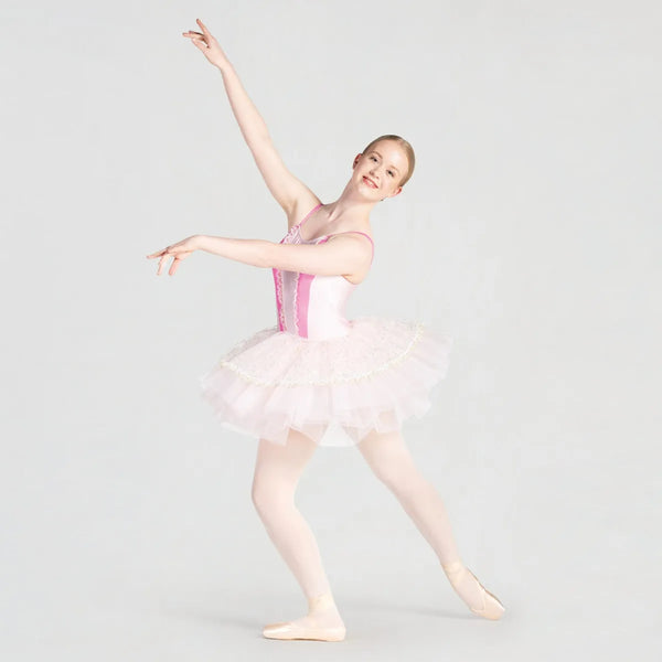 1st Position Colour Block Tutu with Lace Detail  | Dazzle Dancewear Ltd