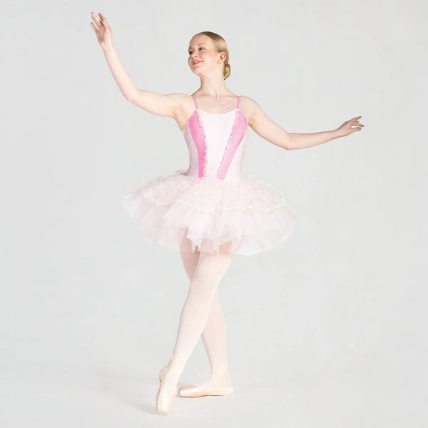 1st Position Colour Block Tutu with Lace Detail  | Dazzle Dancewear Ltd