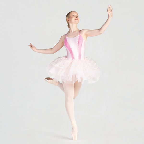 1st Position Colour Block Tutu with Lace Detail  | Dazzle Dancewear Ltd