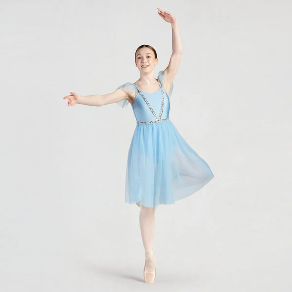 1st Position Empire Line Romantic Dress with Sequin Trim | Dazzle Dancewear Ltd