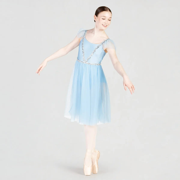 1st Position Empire Line Romantic Dress with Sequin Trim | Dazzle Dancewear Ltd